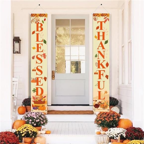 Pumpkin Maple Leaves Welcome Sign for Home Farmhouse Decor 70 x 12 Inch - Picture 13 of 14